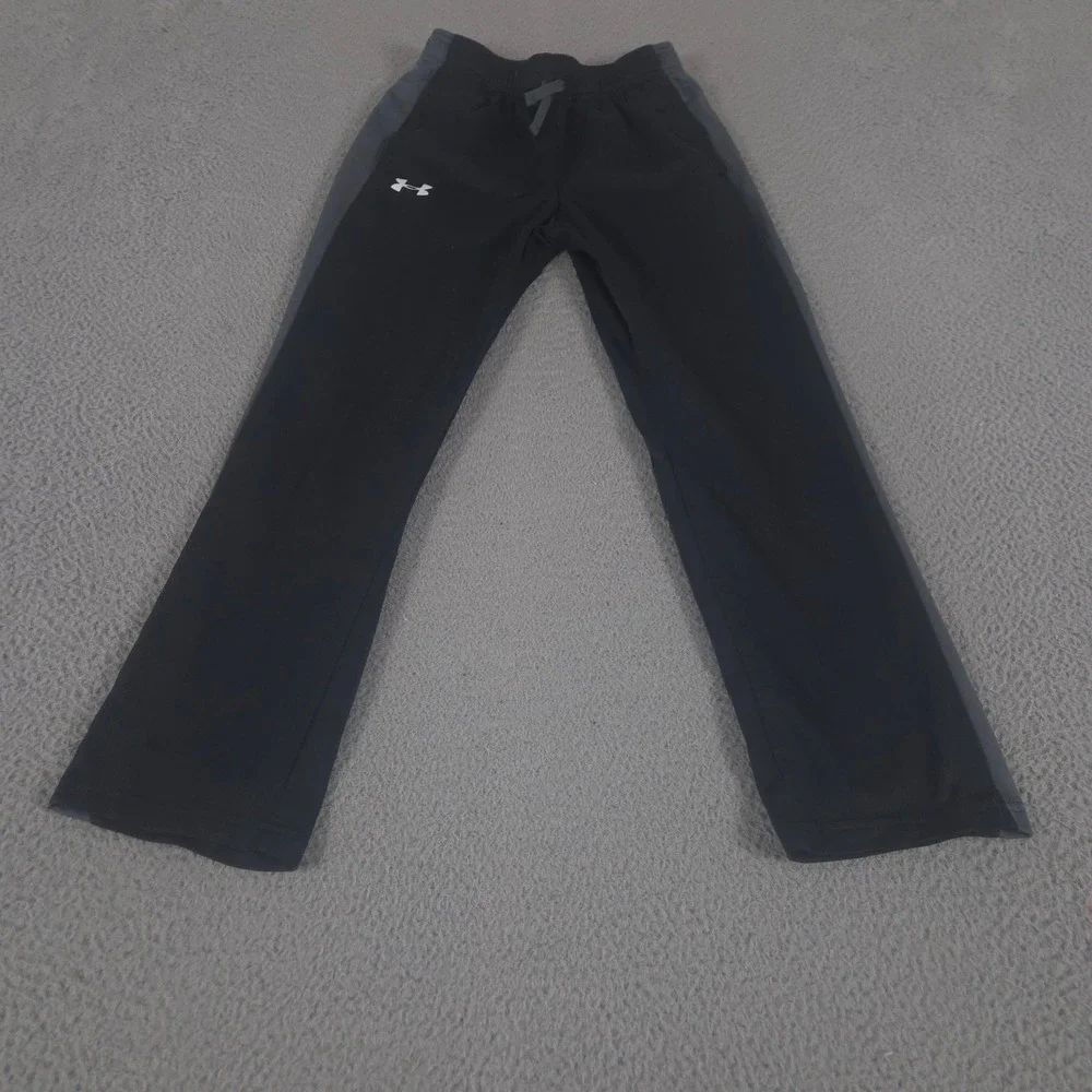 LOT OF 2 Under Armour Pants Boy YM Black Brawler 2.0 Straight Leg Polyester Logo